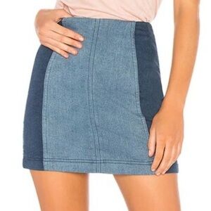 Free People Denim Block Mini Skirt 4